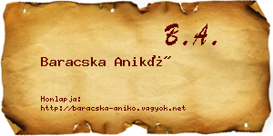 Baracska Anikó névjegykártya