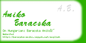 aniko baracska business card